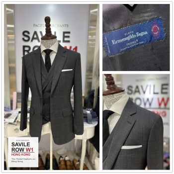 Tailor-made Slim-fit Charcoal Checkered Suit