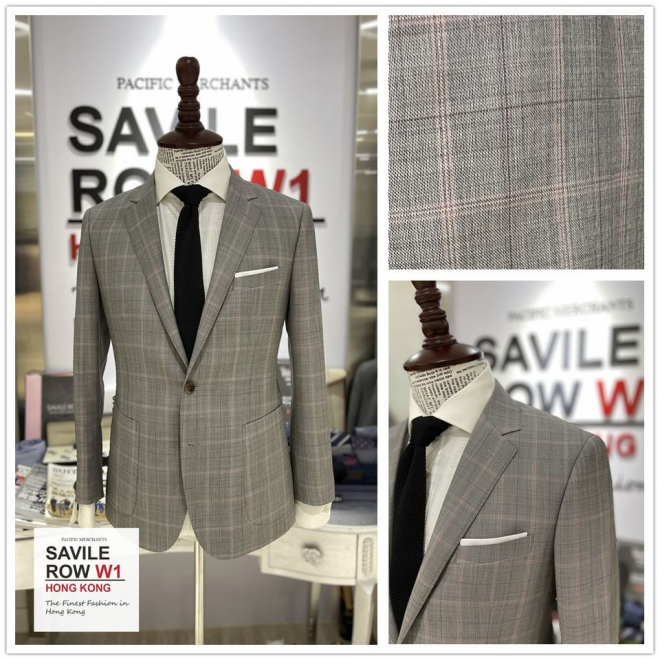 Tailor-made Slim-fit Dove Grey Windowpane Suit