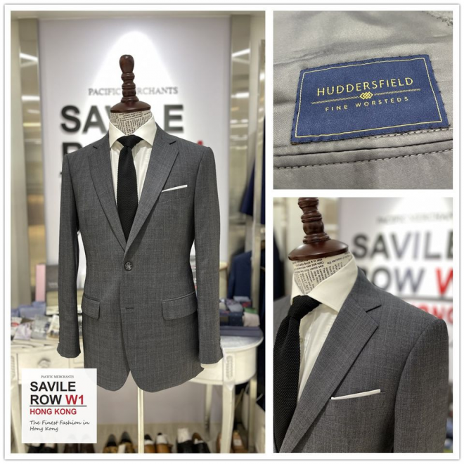 Tailor-made Slim-fit Mid-Grey Check Suit