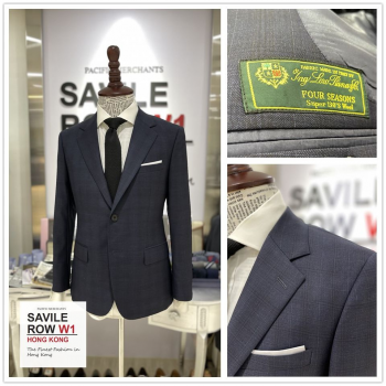 Tailor-made Slim-fit Slate Navy Check Suit